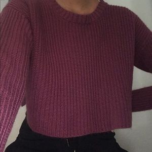 Forever 21 Maroon Cropped Sweater